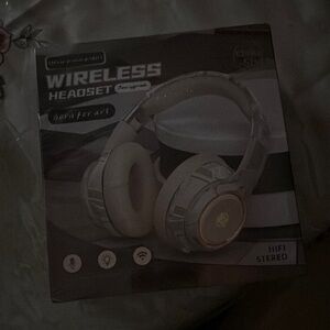 Wireless Headset with Gold Accents